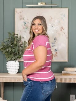 STACCATO Wide Crew Neck Short Sleeve Stripe Pullover Sweater | S-L 8 STACCATO Wide Crew Neck Short Sleeve Stripe Pullover Sweater | S-L -Bee Cool Store b1b79efc5405867b932e20b1af67917f