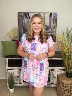 Patchwork Relaxed Dress | S-L -Bee Cool Store d26ea6d4cef49ba9a5d583b6188b808a