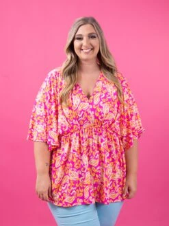 Dreamer Wrinkle Free Short Sleeve Printed Top | S - 3X