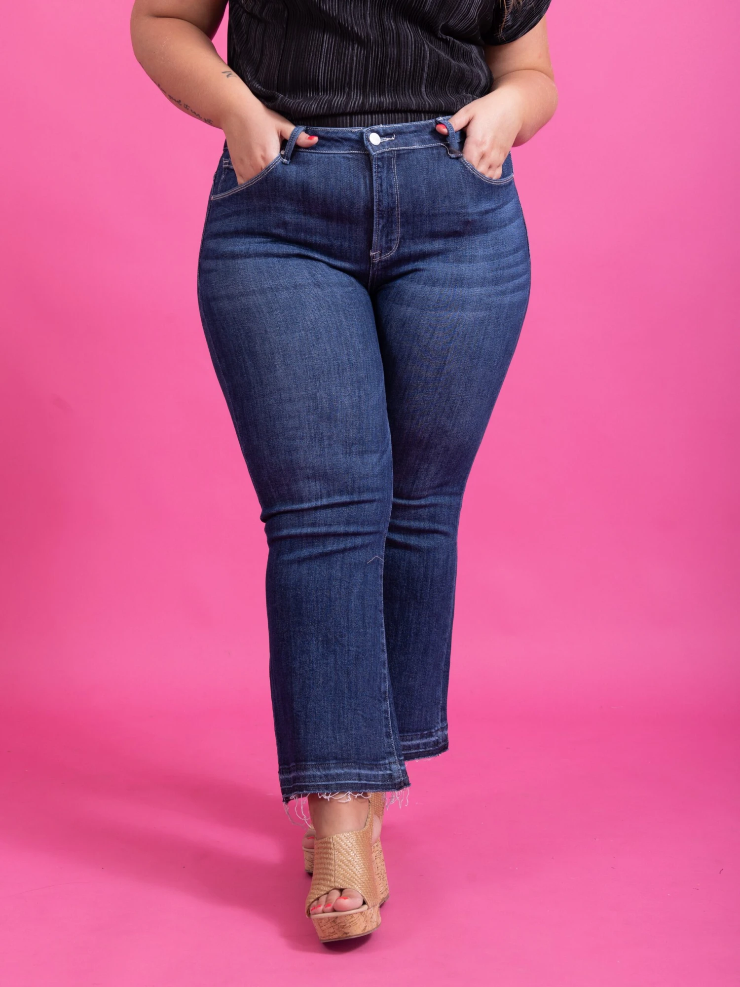 Risen High Rise Crop Flare Jeans | 0 - 3X 4 Risen High Rise Crop Flare Jeans | 0 - 3X - Image 2