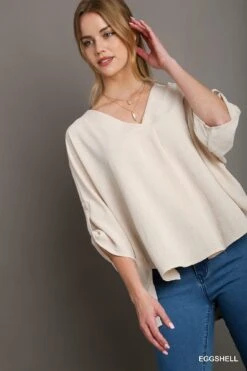 V-Neck Boxy Cut Oversized Top | S - 2XL Umgee -Bee Cool Store d5ebdd9f68f8cc6c219df105f2725b6c