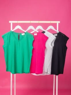 Short Sleeve V-Neck Blouse | S - L