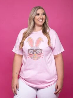 Bunny W/ Leopard Glasses Graphic Tee | S-3X