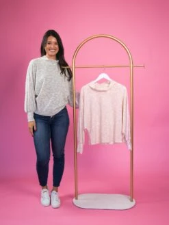 Brushed Animal Print Long Sleeve Turtleneck Top | S - L