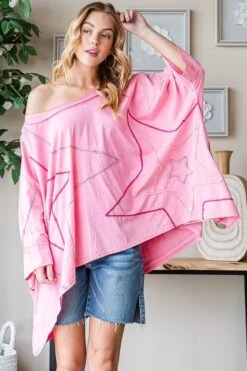 Oli & Hali Short Sleeve Star Knit Top | S-XL