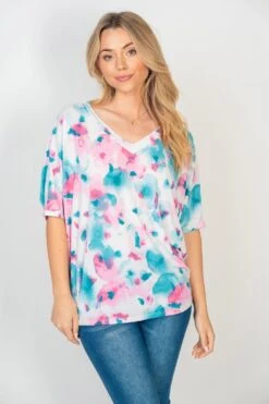 Watercolor Floral Print Top | S-3X