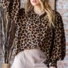 Leopard Print Collared Shirt | S - 3X