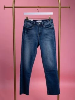 Vervet High Rise Slim Straight Jeans W/ Raw Hem | 0 - 22