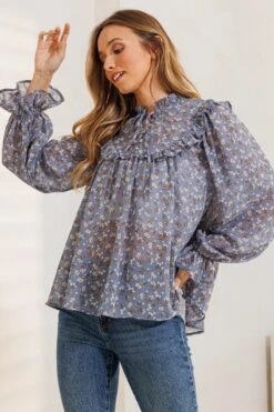 Floral Print Blouse Top | S - L Ces Femme