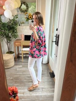 Floral Print Shirred Top | S-3X -Bee Cool Store n6YlCmL26OHPtNfNjHTg6qwiORStAMC97bfxEXFB