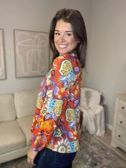 Paisley Print Bubble Sleeve Top | S-L -Bee Cool Store pTDQERvIYnsLZjO9wDywDmRGs3IHQyY8g8vkFjh8