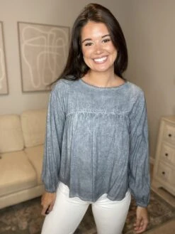 Washed Bubble Sleeve Top | S-L -Bee Cool Store uiVtErfcS7hP36fJr3ydDLREhLPDicPZxyofK4Zo