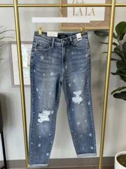 Mid Rise "Star Crossed" Destroy & Rolled Cuff Boyfriend Jeans | 1 - 22