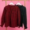 Frilled Mock Neck Long Sleeve Checkered Top | S - 3XL -Bee Cool Store wtwMA4b9JwGse9xImlMU7SnVcNe7TgK5nDynEZYL