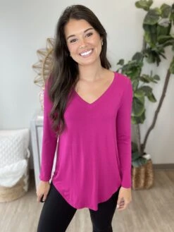 Zenana Long Sleeve V Neck Top | S-3X -Bee Cool Store x781JiAsQ0mvV5krAwJSQU9dVVnjZU3LqT4scOus