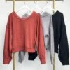 Raw Edge Oversized Waffle Knit Long Sleeve Top | S - 3XL -Bee Cool Store yrkyyp7cxF2kWua27uY26QoPEthg7odp92WjTEk0